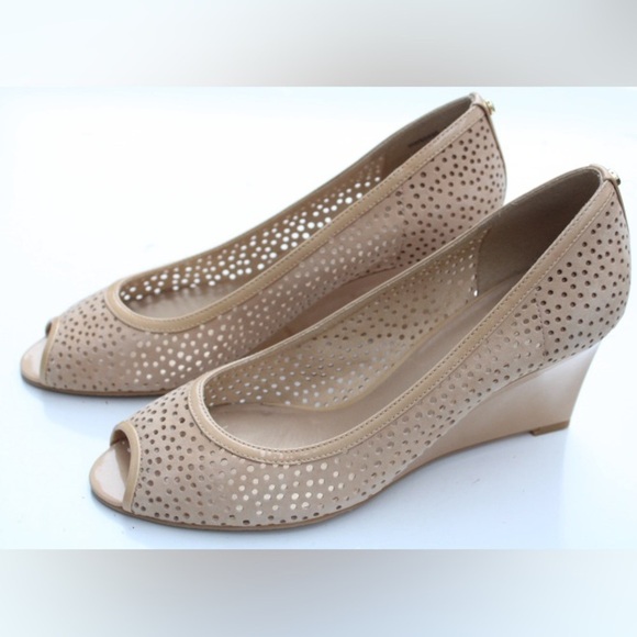 Stuart Weitzman - Navy Peep Toe Cork Wedges Sz 8 Stuart Weitzman peep toe wedges
